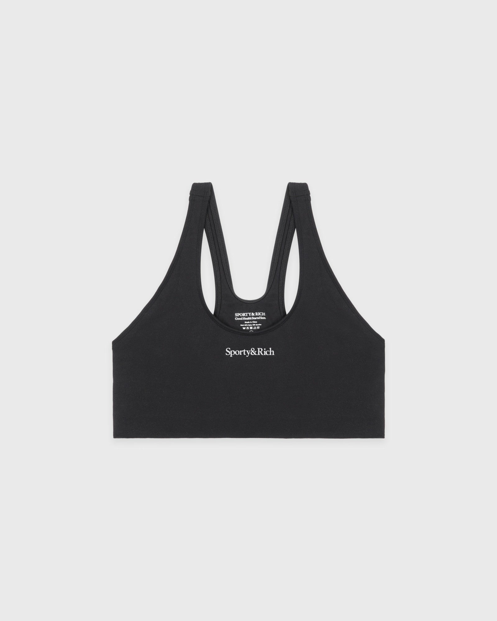 Serif Logo Sports Bra - Carbon