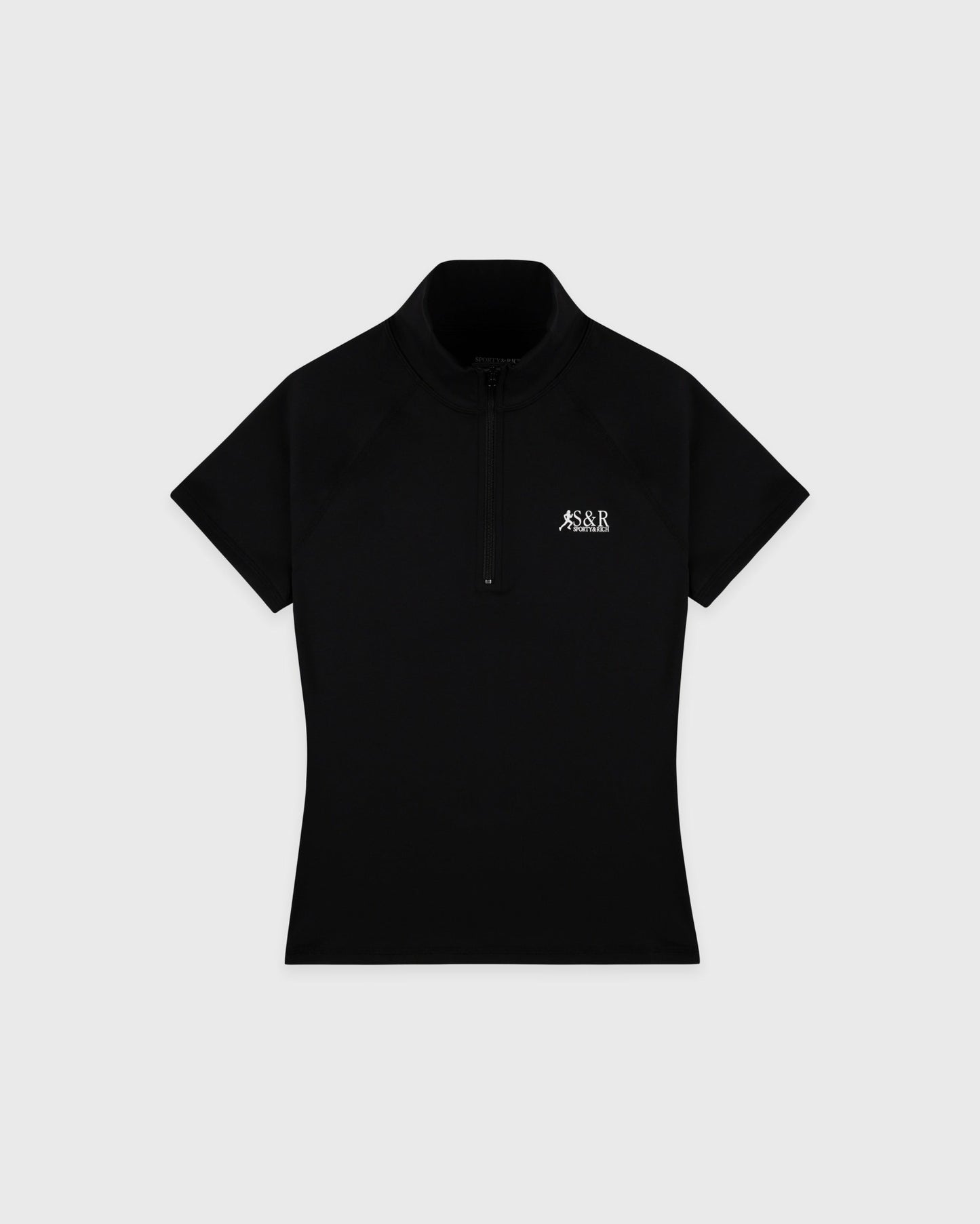 SR Runner Short Sleeve Sports Quarter Zip - Black/White