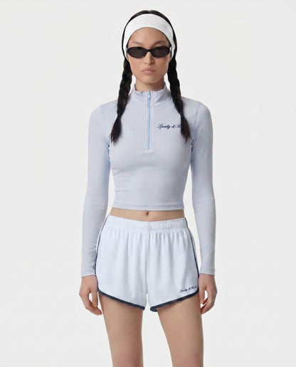Signature Logo Sports Quarter Zip - Ciel