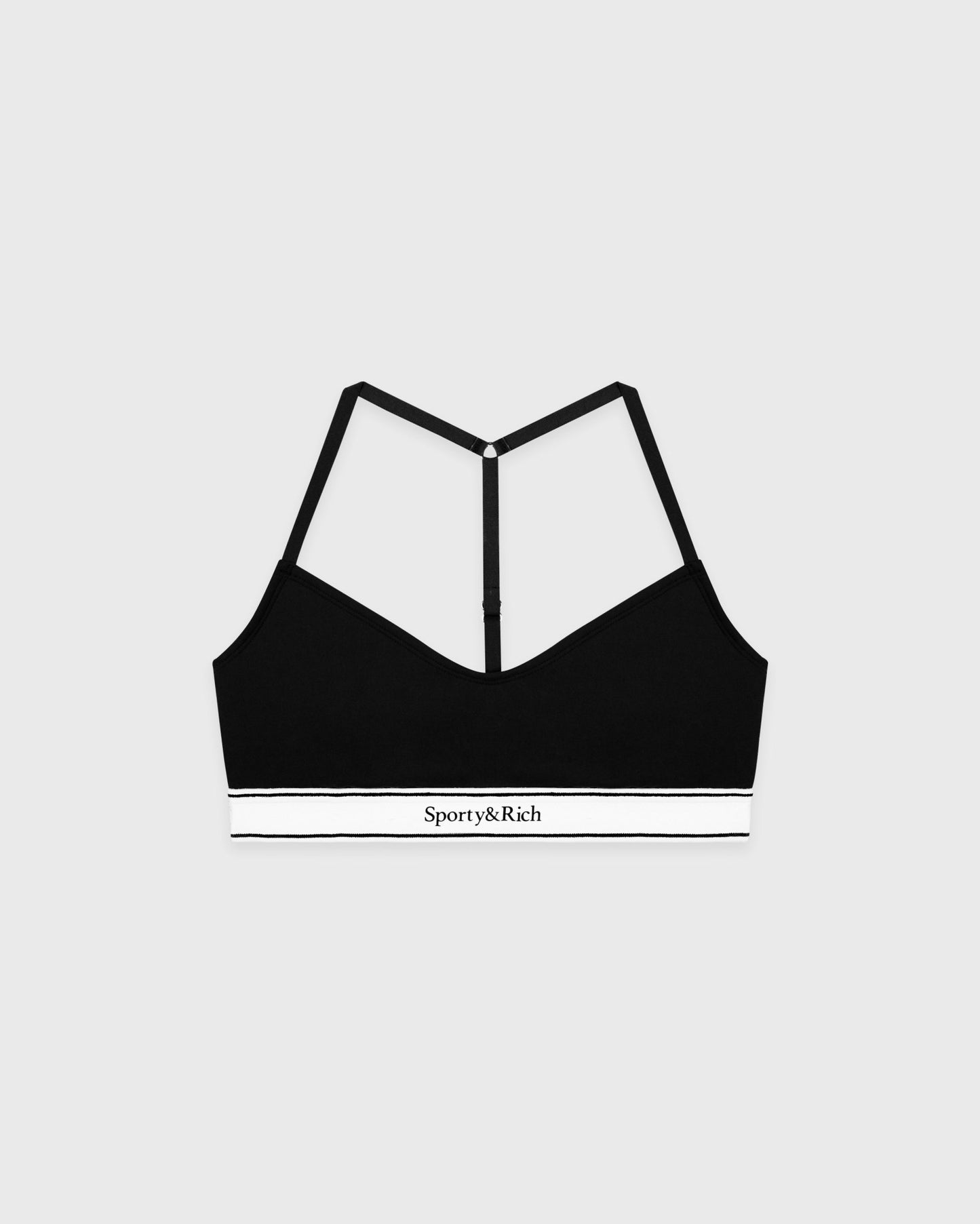 Serif Logo Sports Bralette - Black/White