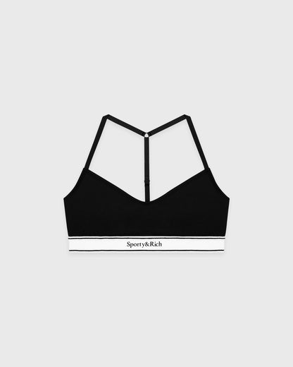 Serif Logo Sports Bralette - Black/White