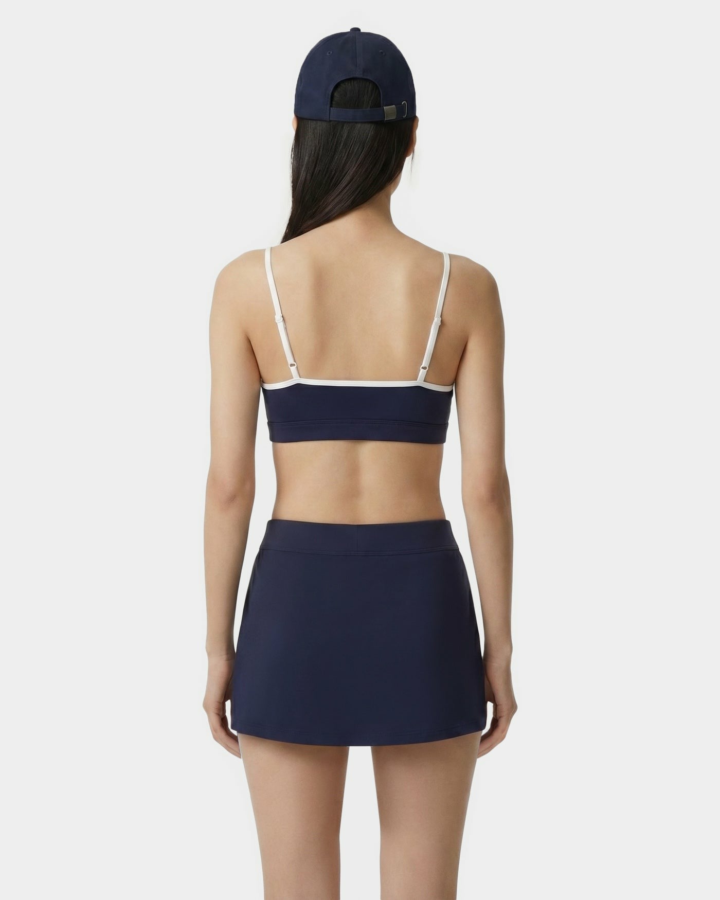 Signature Logo Athletic Bra - Navy/White
