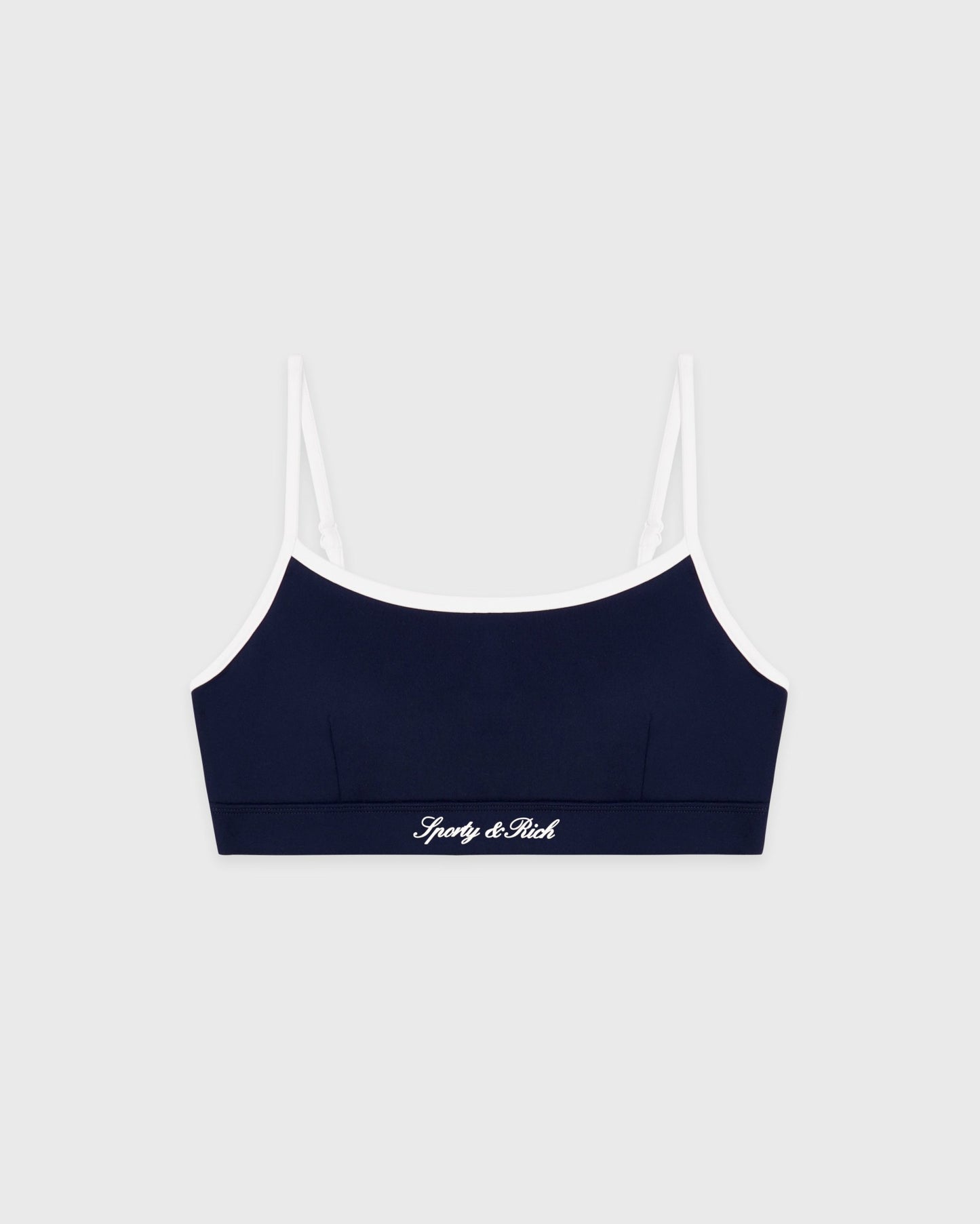 Signature Logo Athletic Bra - Navy/White
