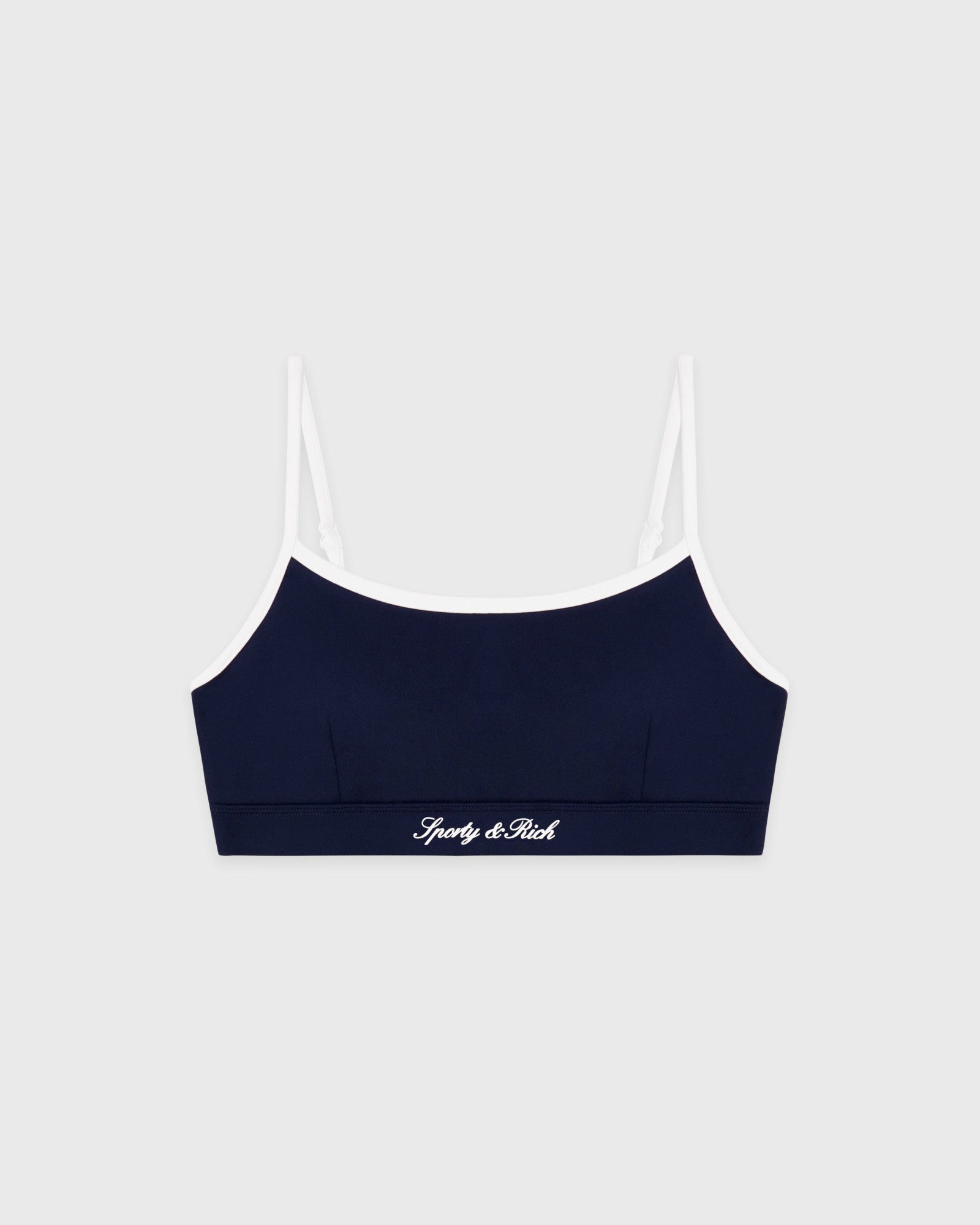 Signature Logo Athletic Bra - Navy/White