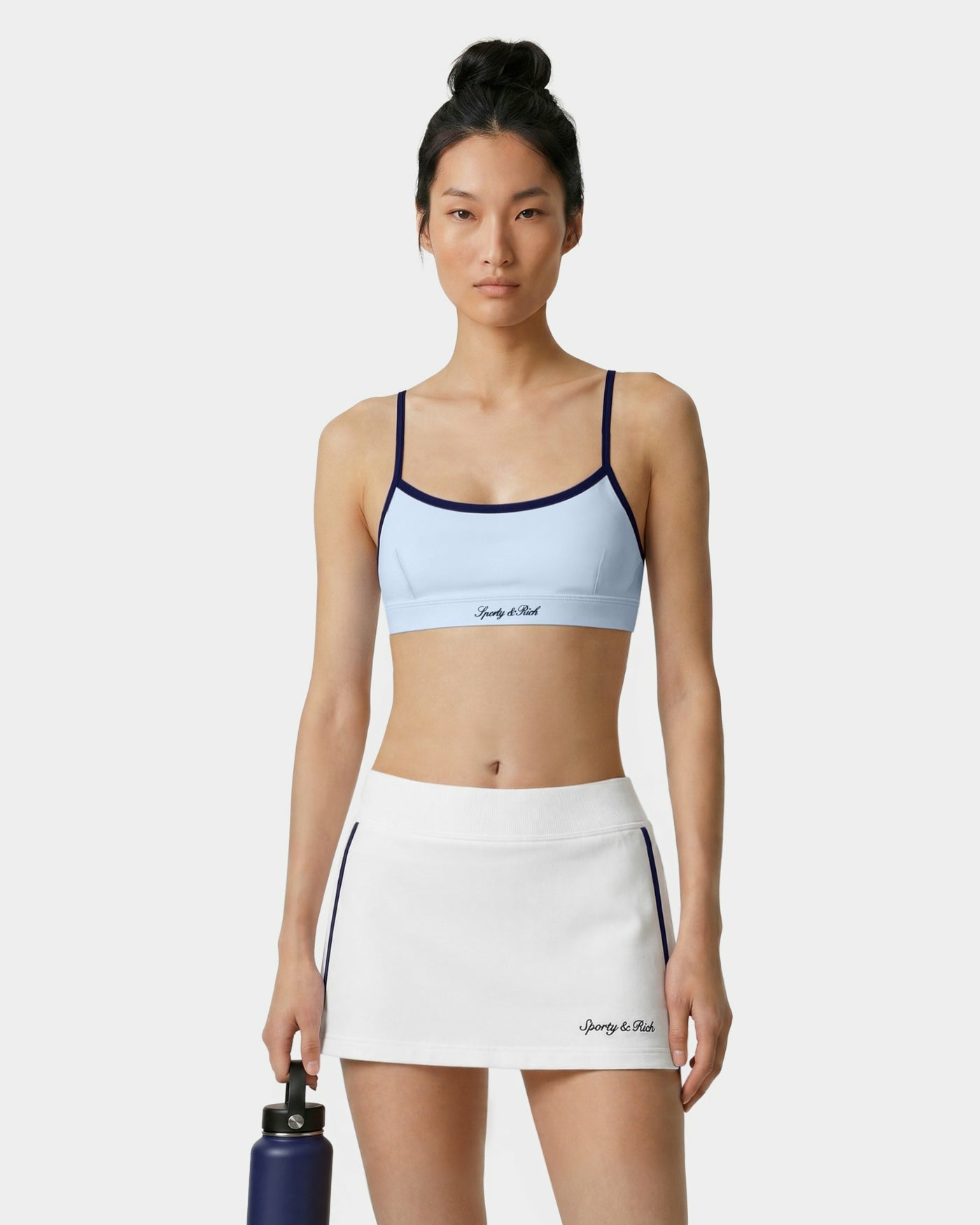 Signature Logo Athletic Bra - Ciel/Navy
