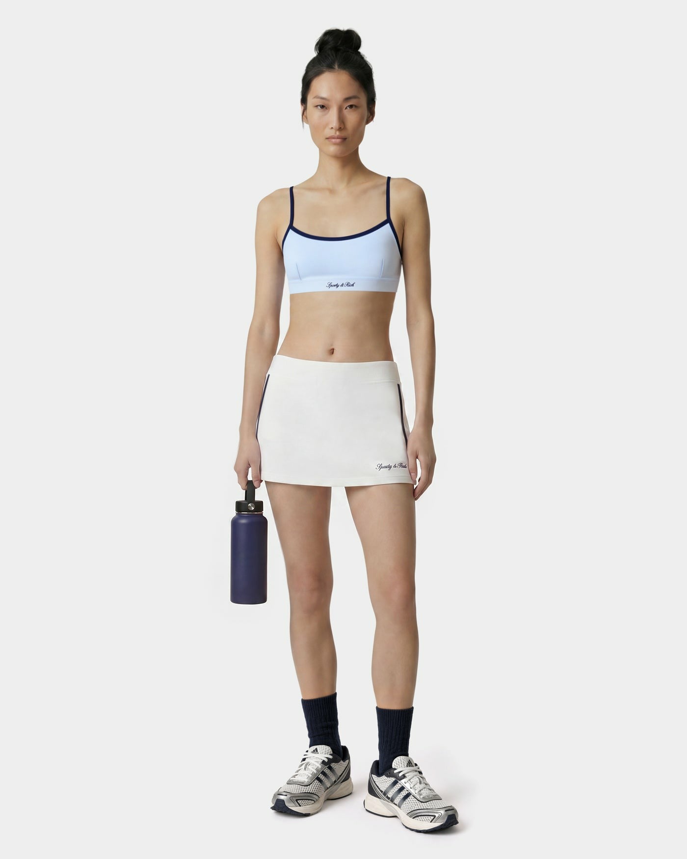 Signature Logo Athletic Bra - Ciel/Navy