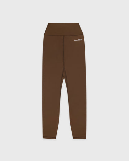 Serif Logo Legging - Toffee/White