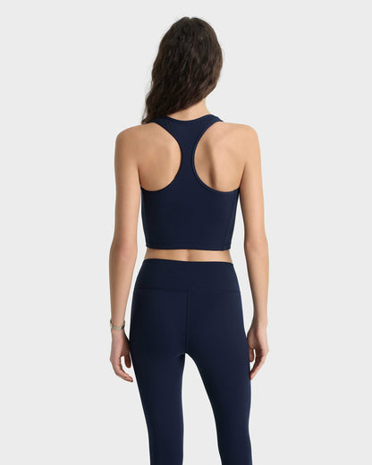 Serif Logo Sports Tank - Navy/White