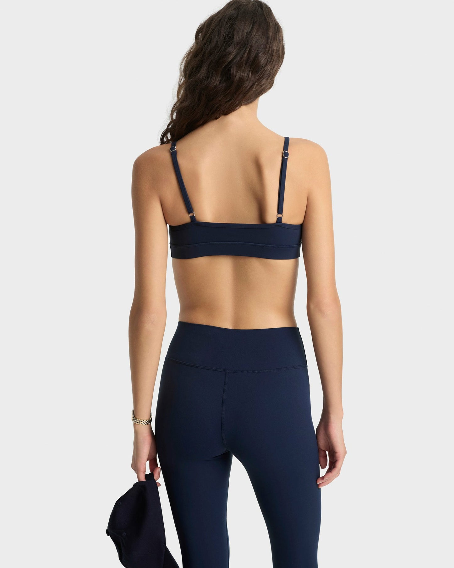Serif Logo Mini Sports Bra - Navy/White