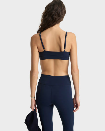Serif Logo Mini Sports Bra - Navy/White
