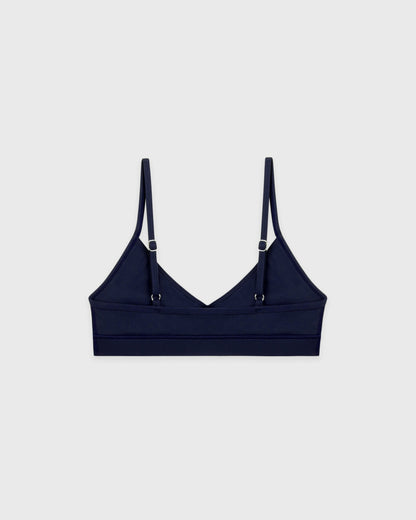 Serif Logo Mini Sports Bra - Navy/White