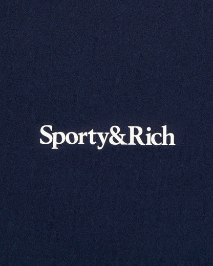 Serif Logo Mini Sports Bra - Navy/White