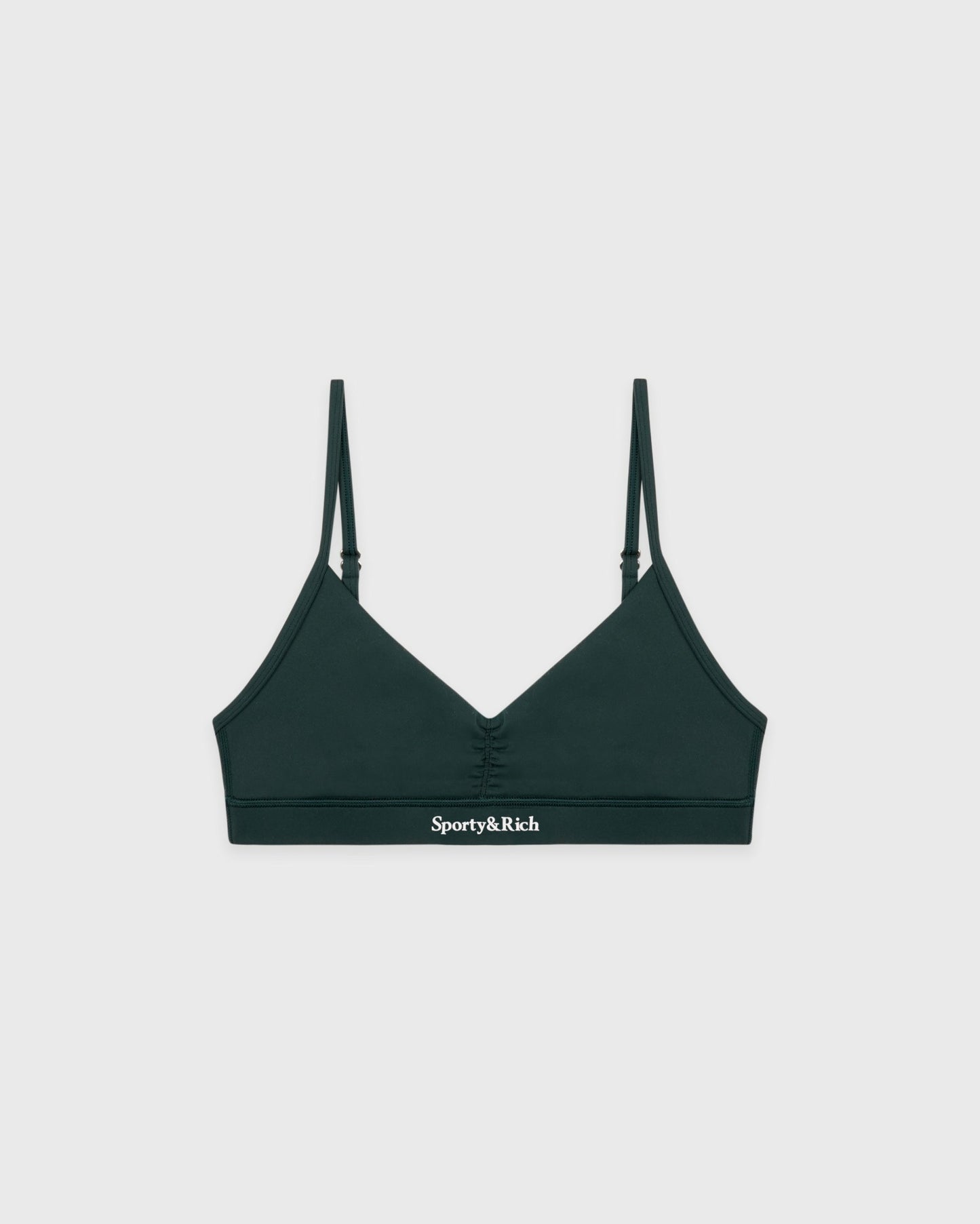Serif Logo Mini Sports Bra - Forest/White