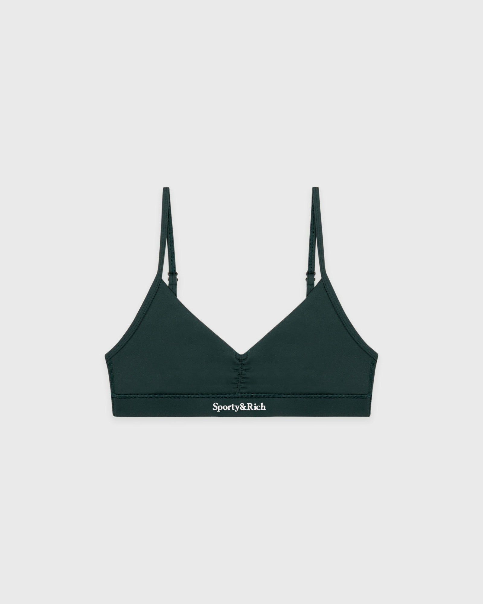 Serif Logo Mini Sports Bra - Forest/White