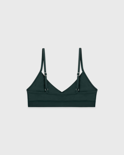 Serif Logo Mini Sports Bra - Forest/White