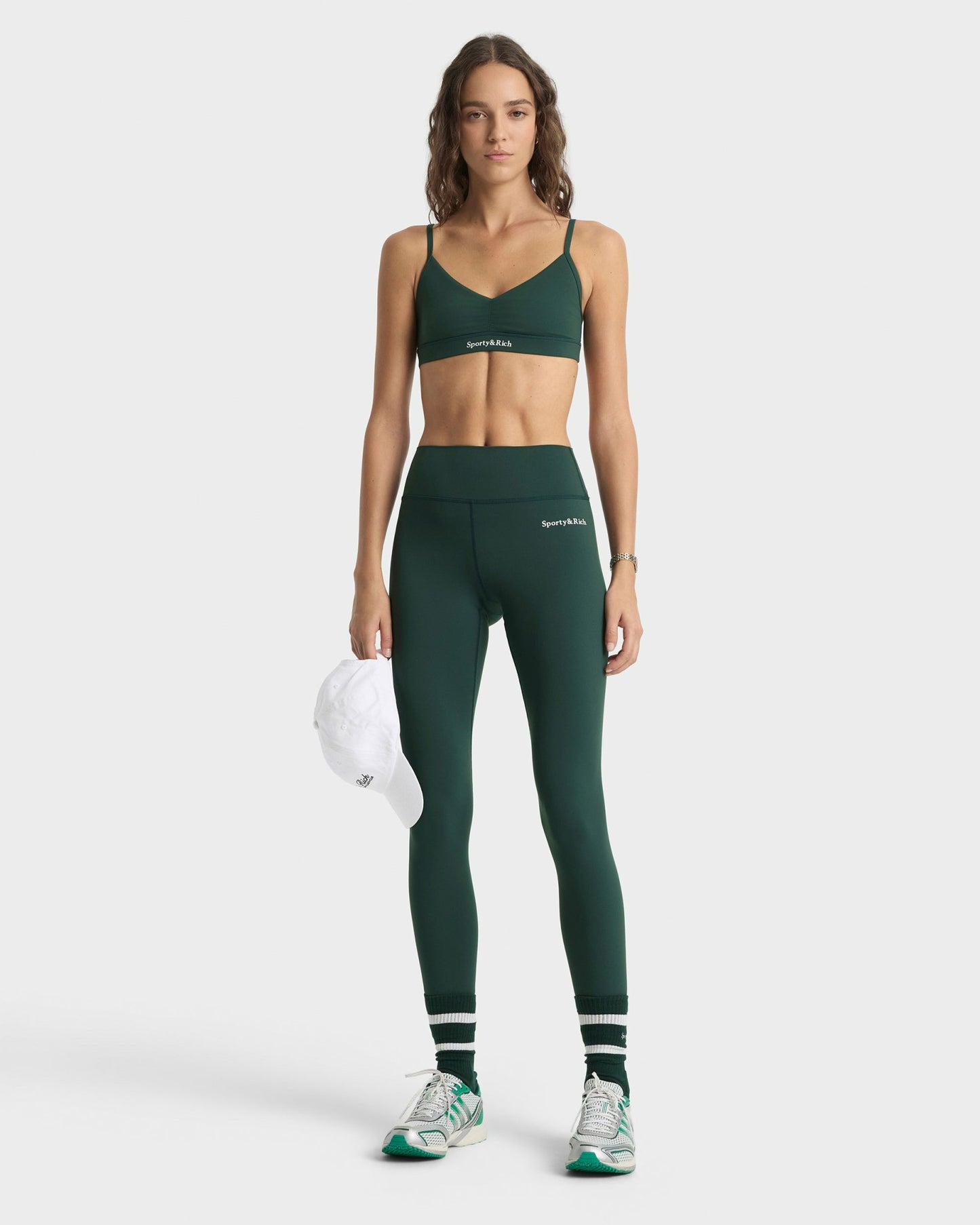 Serif Logo Legging - Forest/White