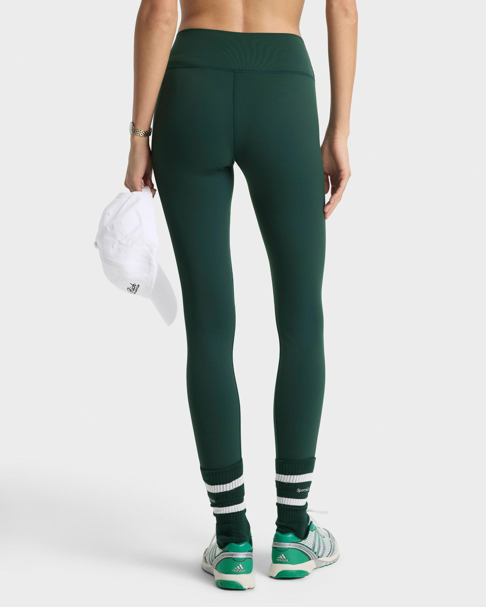 Serif Logo Legging - Forest/White