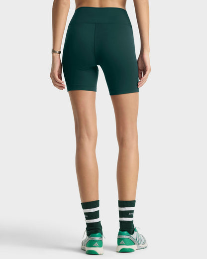 Serif Logo Biker Short - Forest/White