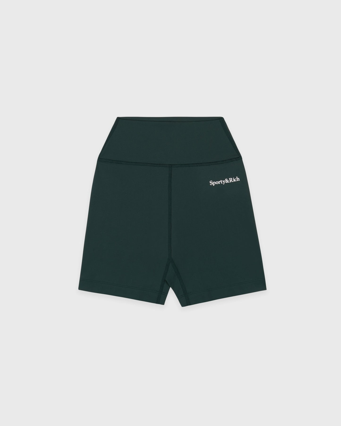 Serif Logo Biker Short - Forest/White