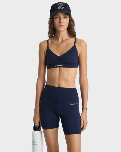Serif Logo Biker Short - Navy/White
