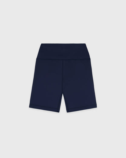 Serif Logo Biker Short - Navy/White