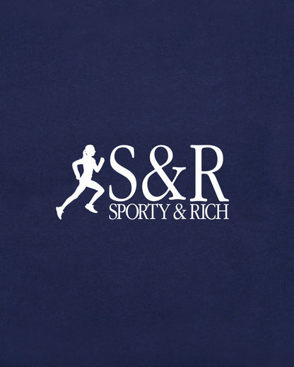 SR Runner Biker Short - Light Navy/White