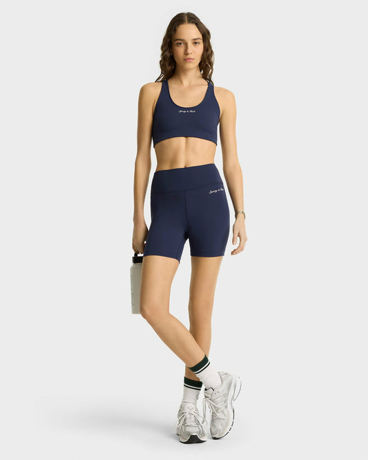 Syracuse Biker Shorts - Navy/White