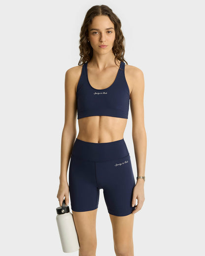 Syracuse Biker Shorts - Navy/White