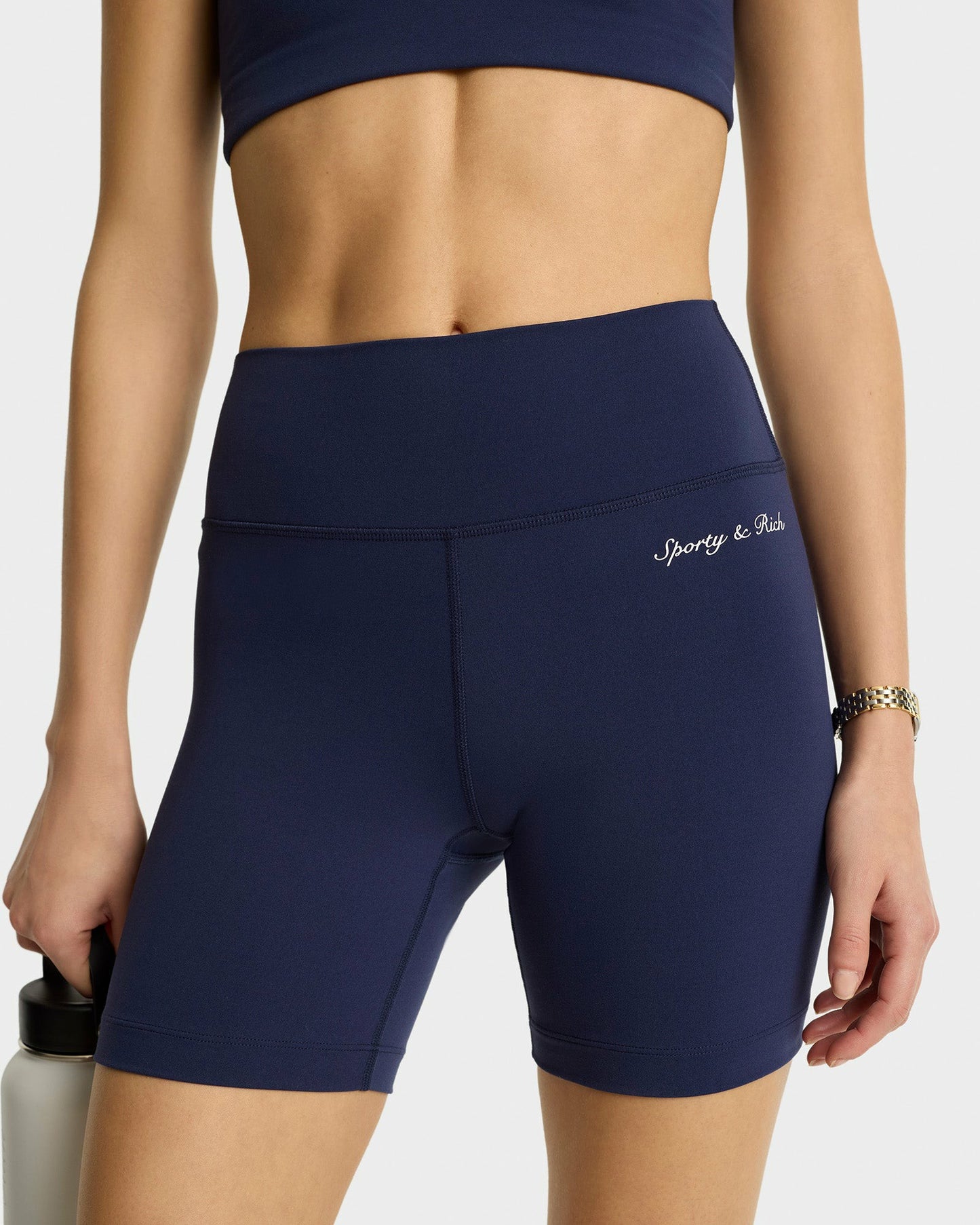 Syracuse Biker Shorts - Navy/White