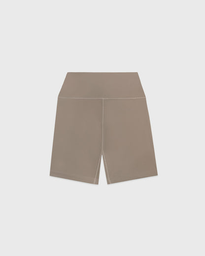 Signature Logo Biker Short - Hazelnut/White