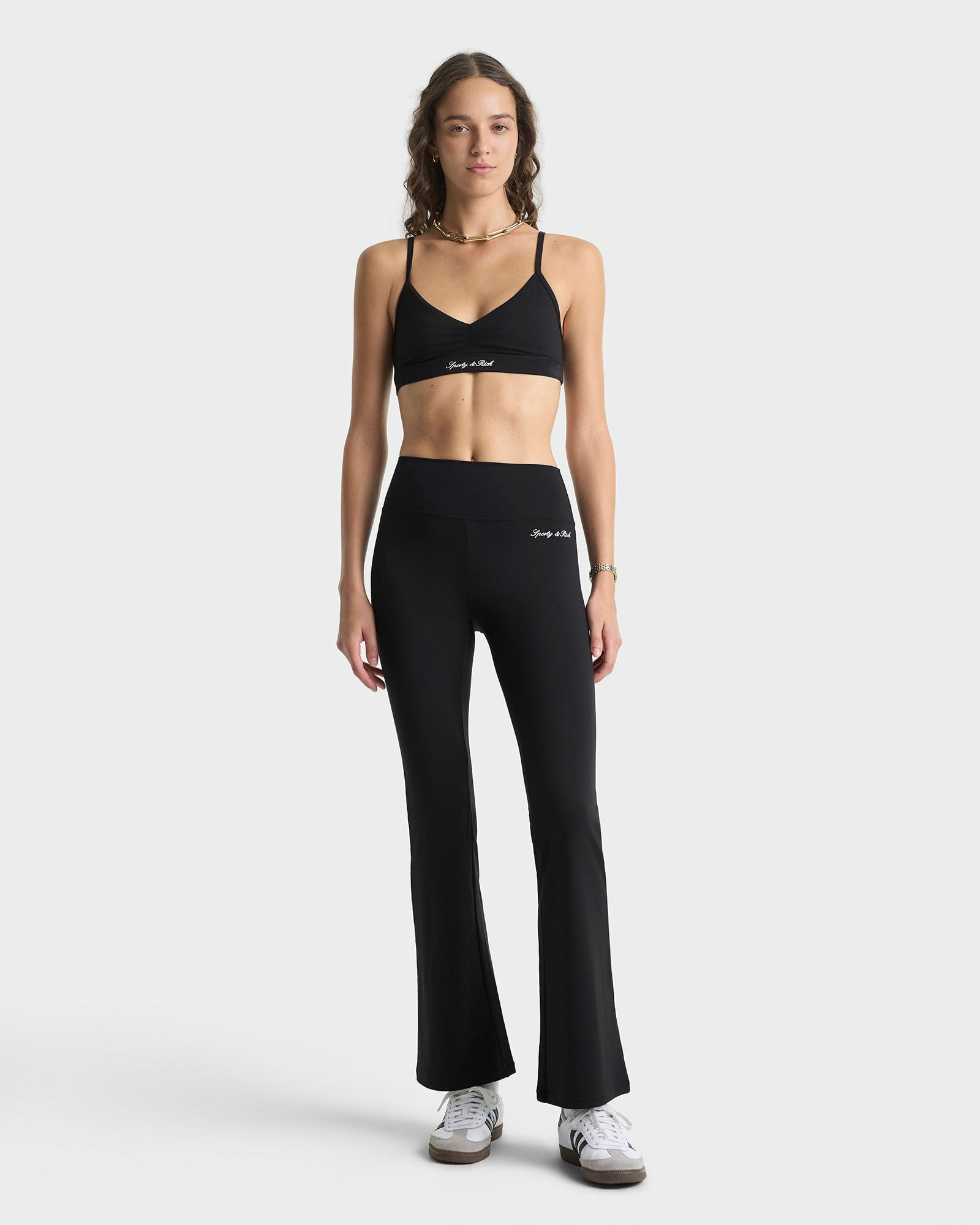 Signature Logo Flared Legging - Black/White