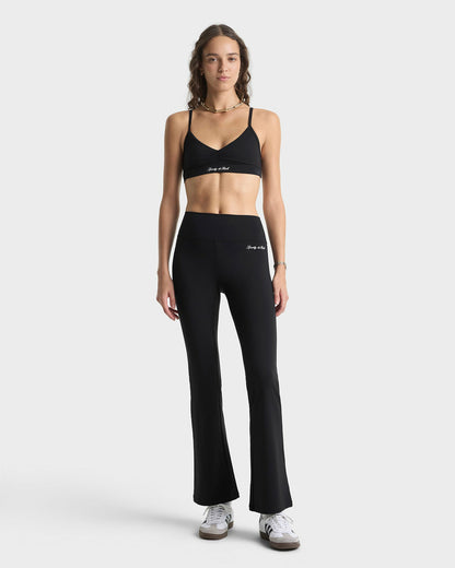 Signature Logo Flared Legging - Black/White