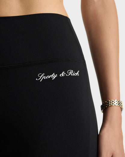 Signature Logo Flared Legging - Black/White