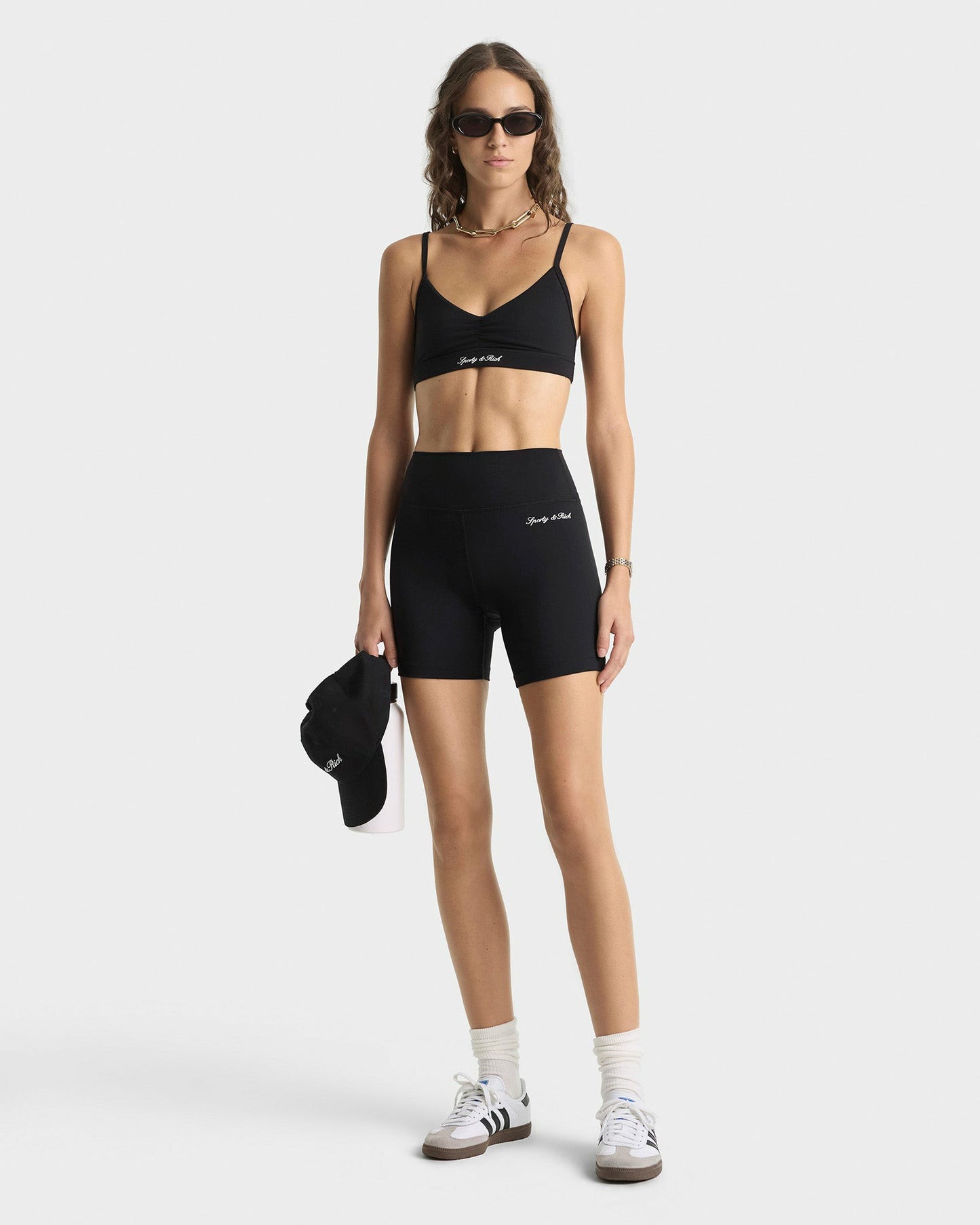 Signature Logo Biker Short - Black/White