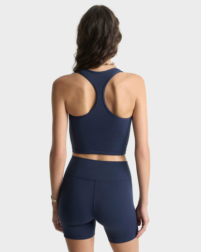 Signature Logo Biker Short - Navy/White