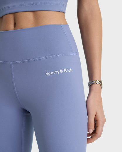 Serif Logo Legging - Colony Blue/White