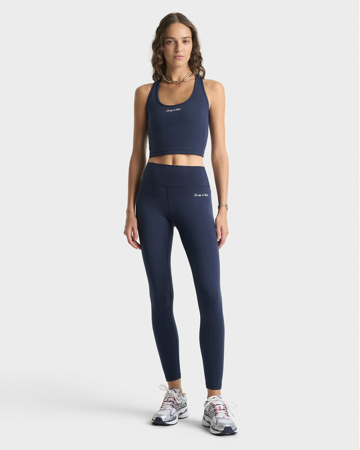 Signature Logo Legging - Navy/White