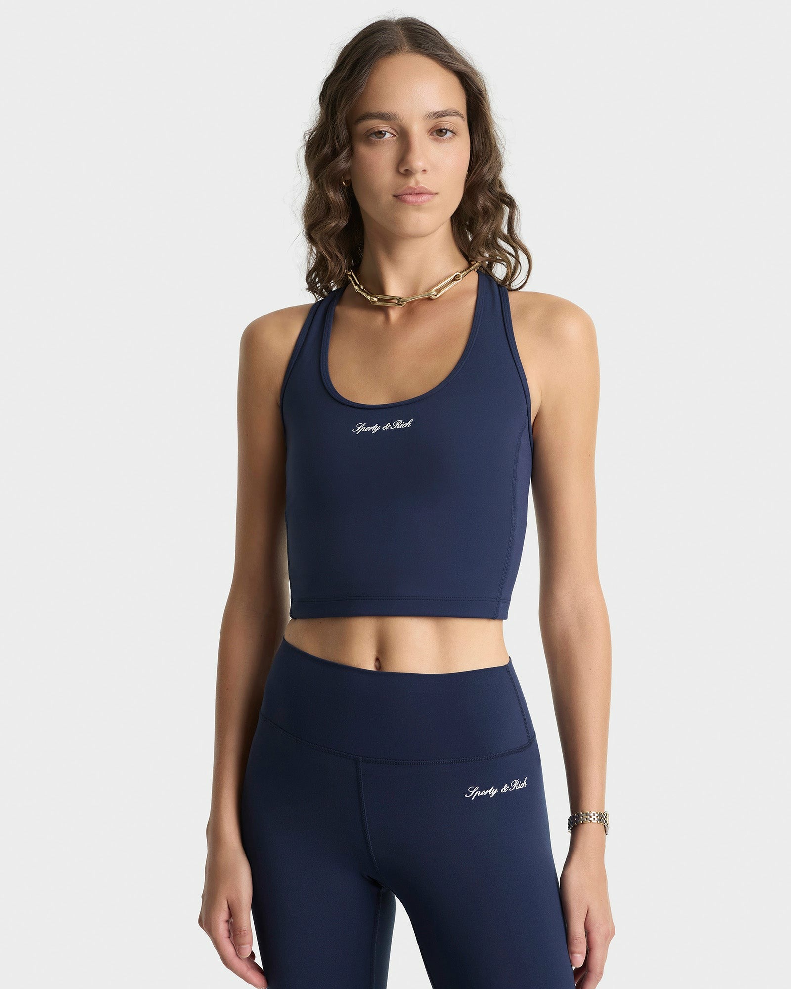 Signature Logo Legging - Navy/White