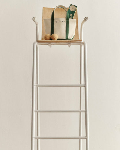 Signature Logo Mini Tote - Natural/Forest Green
