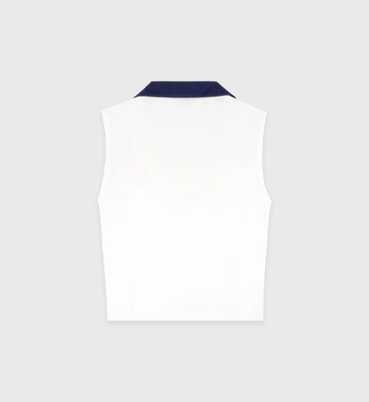 Eden Crest Sports Polo Vest - White/Navy