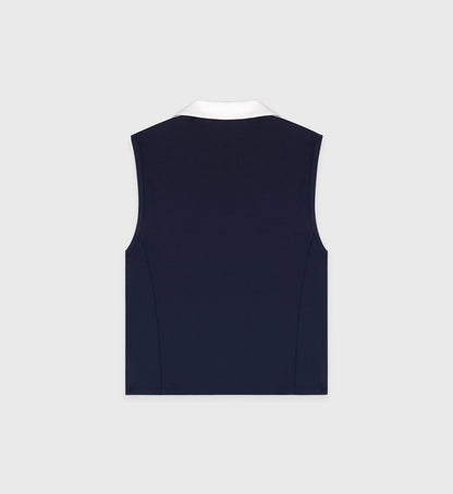Eden Crest Sports Polo Vest - Navy/White