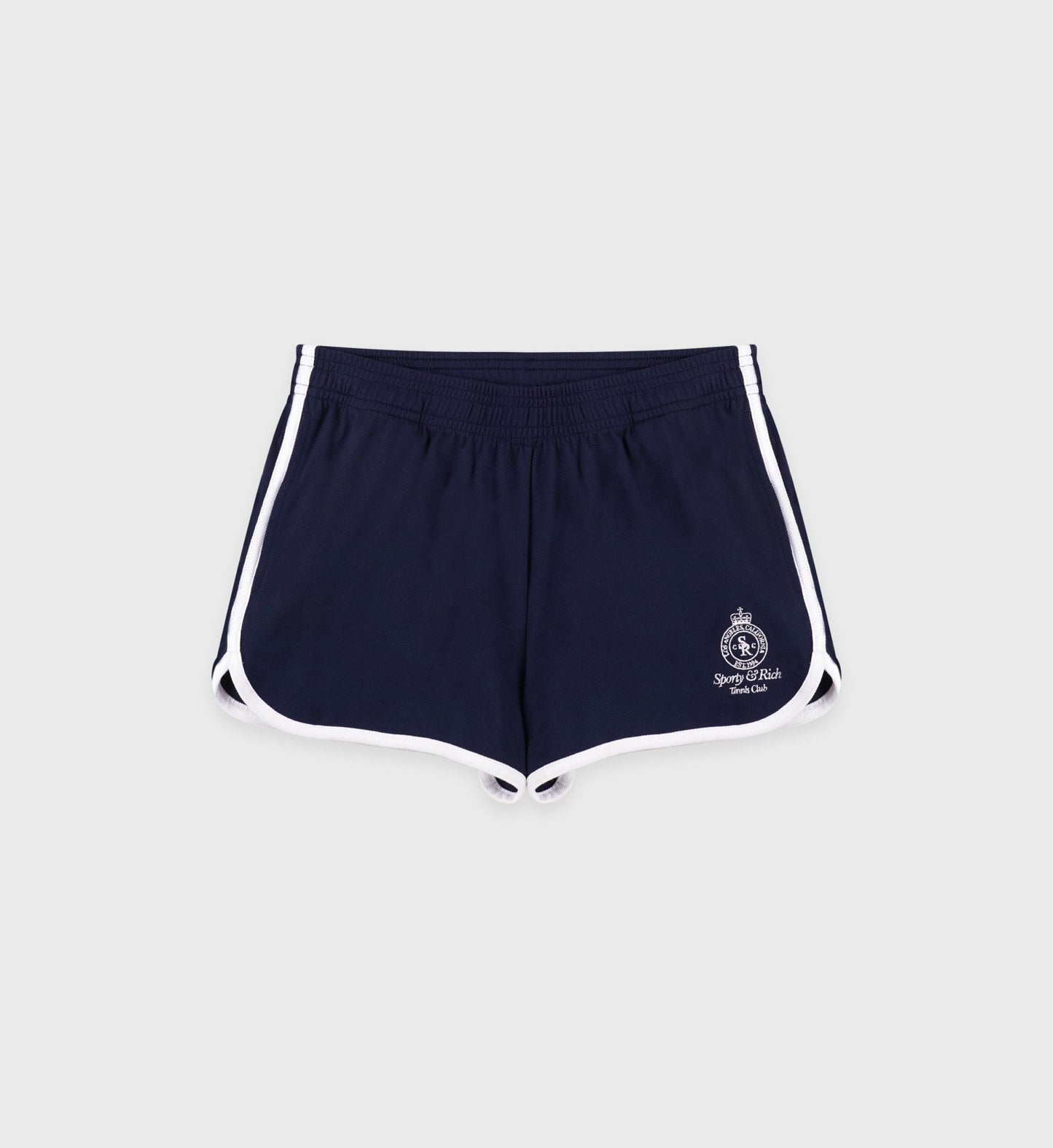 Crown Tennis Pique Short - Navy/White