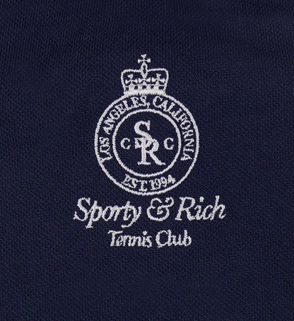 Crown Tennis Pique Short - Navy/White