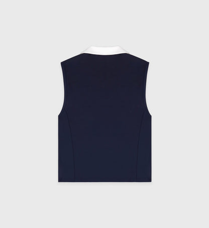 SRC Sports Polo Vest - Navy/White