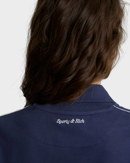 Eden Crest Embroidered Pique Polo - Navy/White