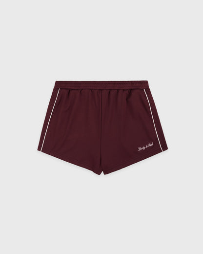 Signature Logo Retro Track Short - Bordeaux/White