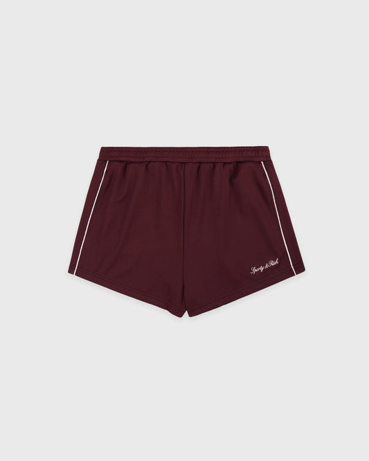 Signature Logo Retro Track Short - Bordeaux/White