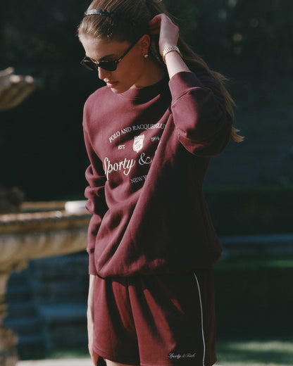 Signature Logo Retro Track Short - Bordeaux/White