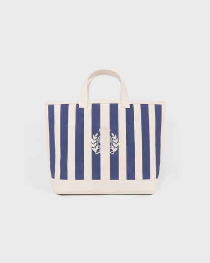 NY Crest Beach Tote - Natural/Light Navy