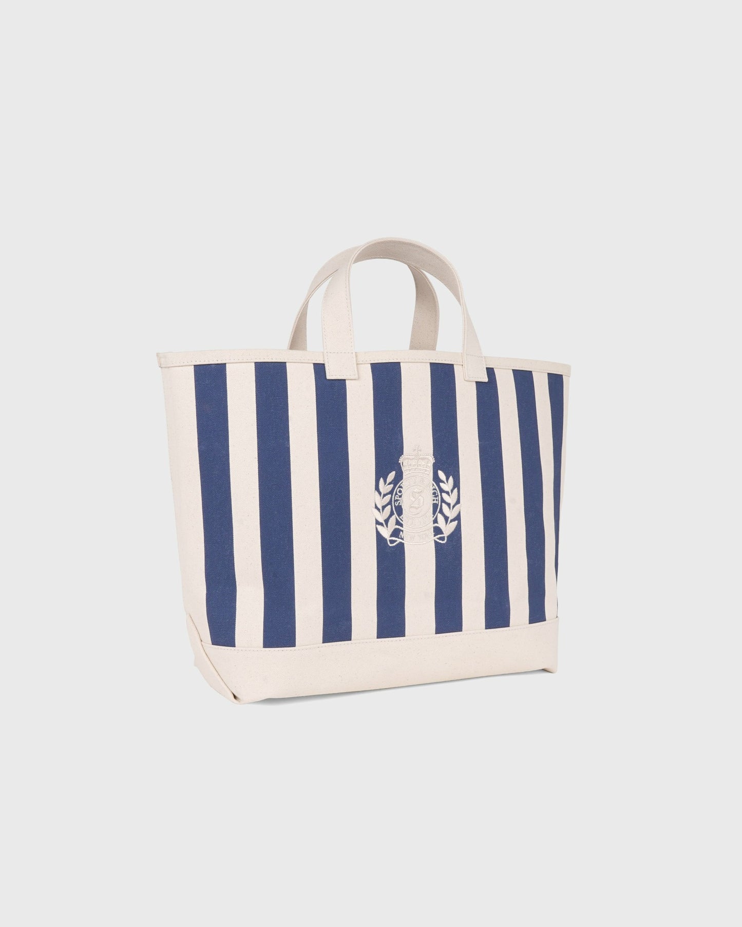 NY Crest Beach Tote - Natural/Light Navy